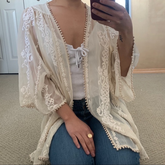 Urban Outfitters Sweaters - Embroidered kimono